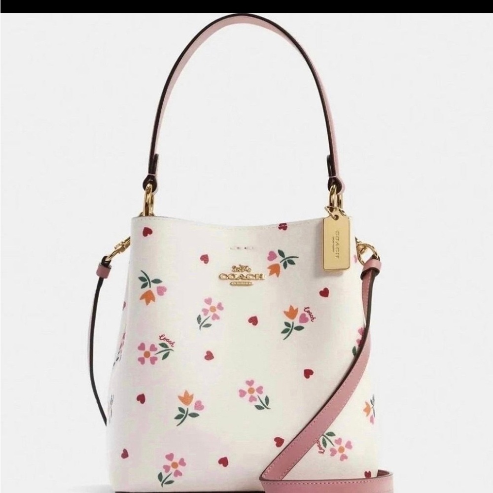 Coach Small Town Bucket Bag With Heart Petal Print ( Valentine's day collection
